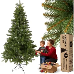 Choinka sztuczna gęsta duża świerk kaukaski jak żywa stojak premium 220 cm
