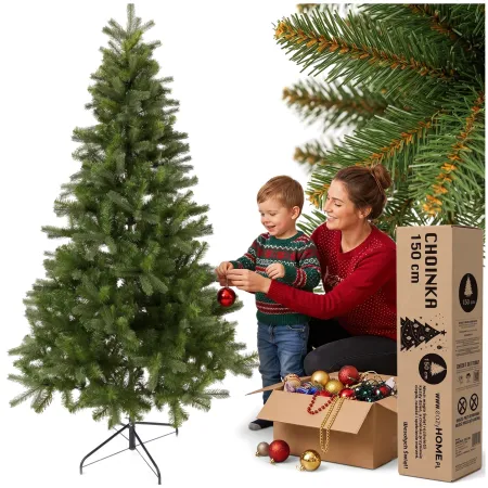 Choinka sztuczna gęsta duża świerk kaukaski jak żywa stojak premium 150 cm
